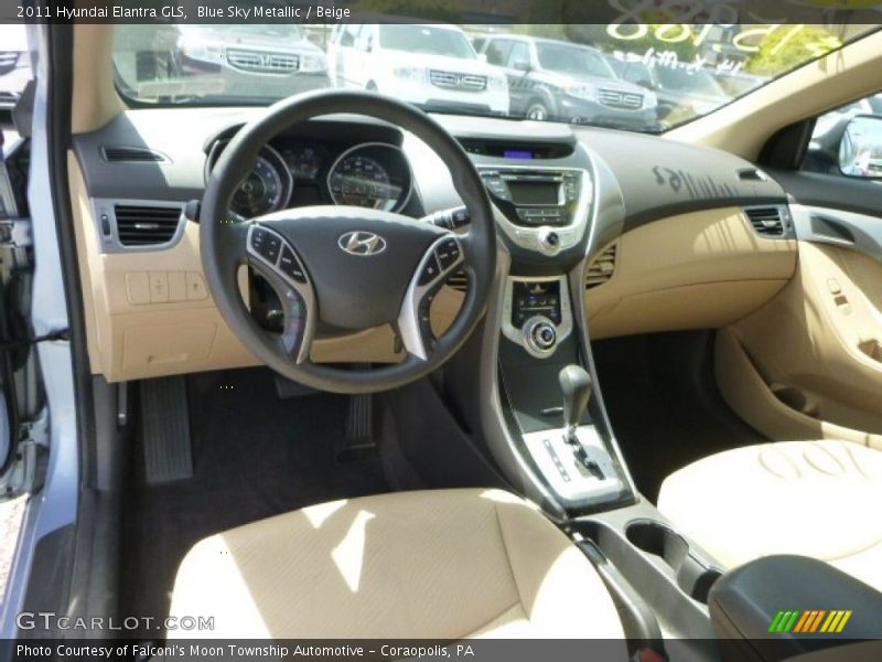 Blue Sky Metallic / Beige 2011 Hyundai Elantra GLS