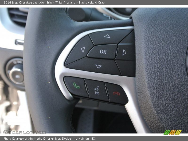 Bright White / Iceland - Black/Iceland Gray 2014 Jeep Cherokee Latitude