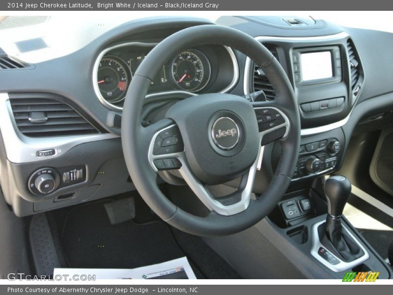 Bright White / Iceland - Black/Iceland Gray 2014 Jeep Cherokee Latitude