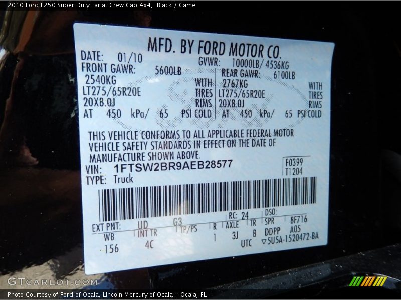 Black / Camel 2010 Ford F250 Super Duty Lariat Crew Cab 4x4