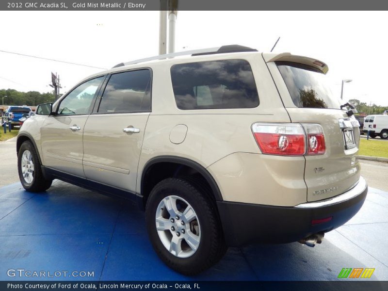 Gold Mist Metallic / Ebony 2012 GMC Acadia SL