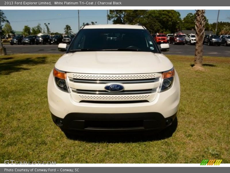 White Platinum Tri-Coat / Charcoal Black 2013 Ford Explorer Limited