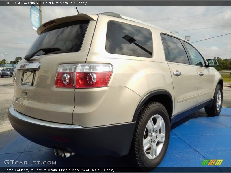 Gold Mist Metallic / Ebony 2012 GMC Acadia SL