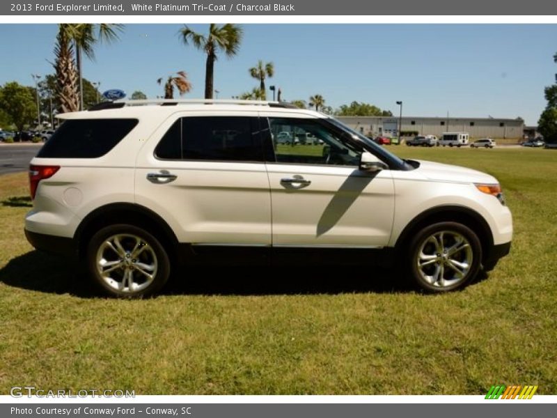 White Platinum Tri-Coat / Charcoal Black 2013 Ford Explorer Limited