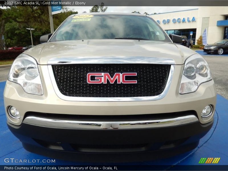 Gold Mist Metallic / Ebony 2012 GMC Acadia SL