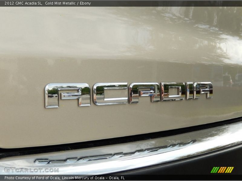 Gold Mist Metallic / Ebony 2012 GMC Acadia SL