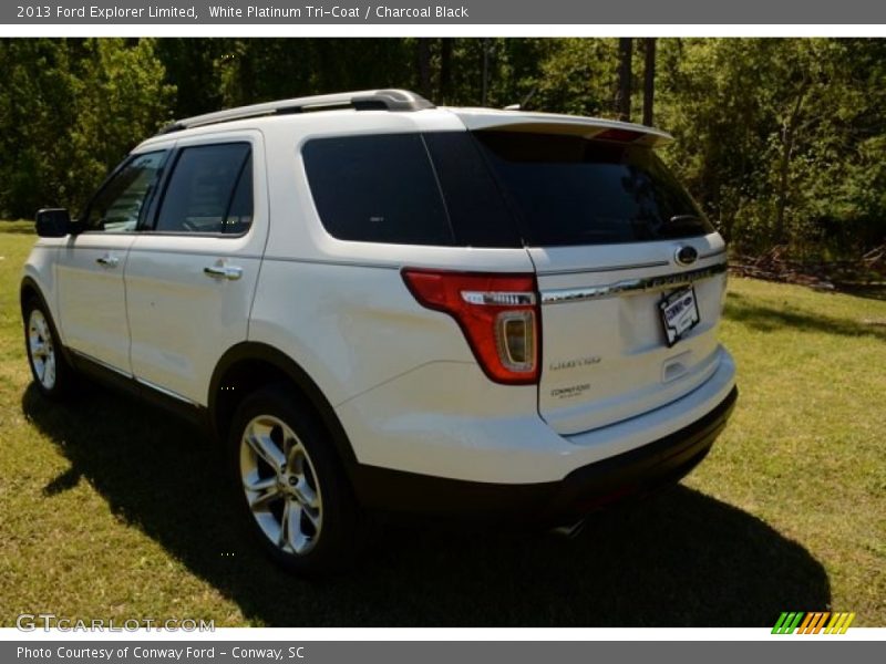 White Platinum Tri-Coat / Charcoal Black 2013 Ford Explorer Limited