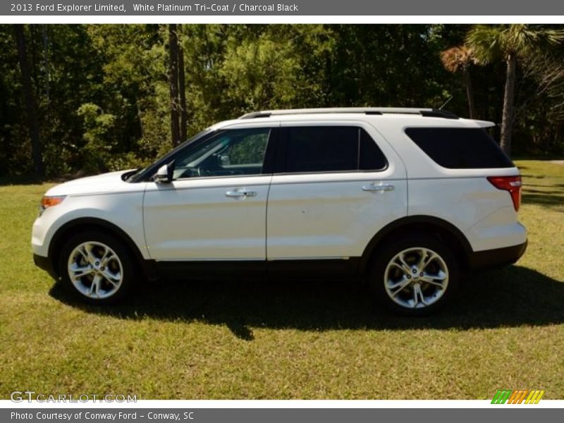 White Platinum Tri-Coat / Charcoal Black 2013 Ford Explorer Limited