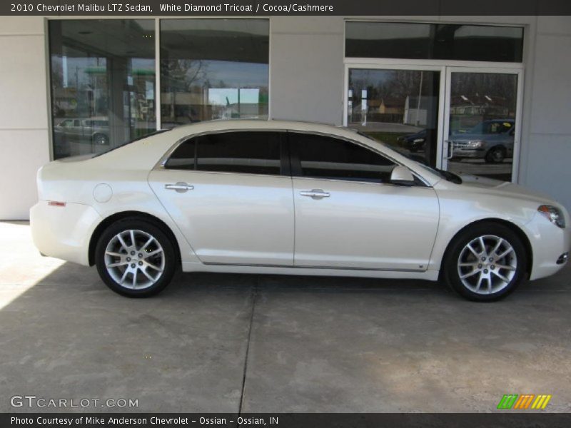 White Diamond Tricoat / Cocoa/Cashmere 2010 Chevrolet Malibu LTZ Sedan