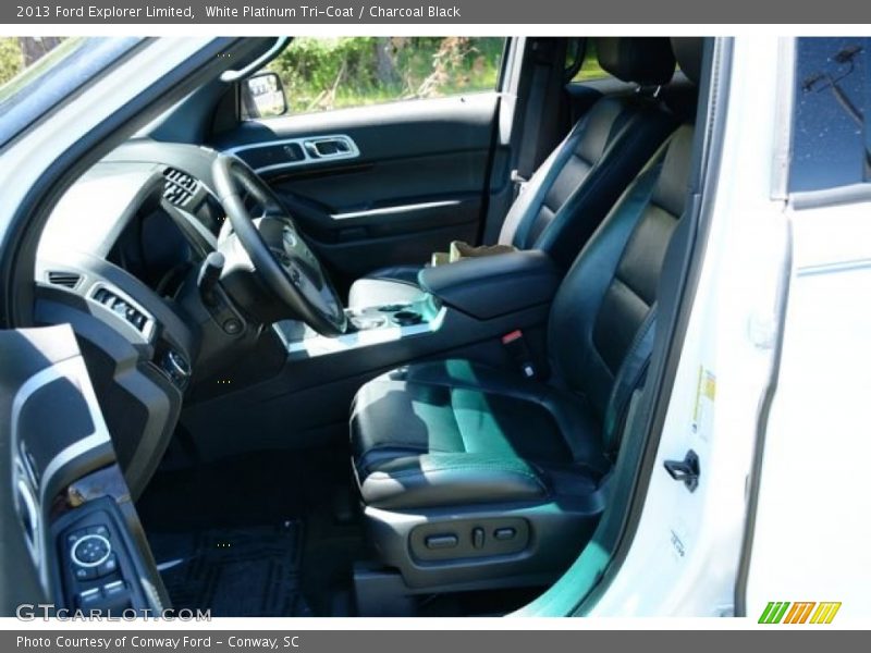 White Platinum Tri-Coat / Charcoal Black 2013 Ford Explorer Limited