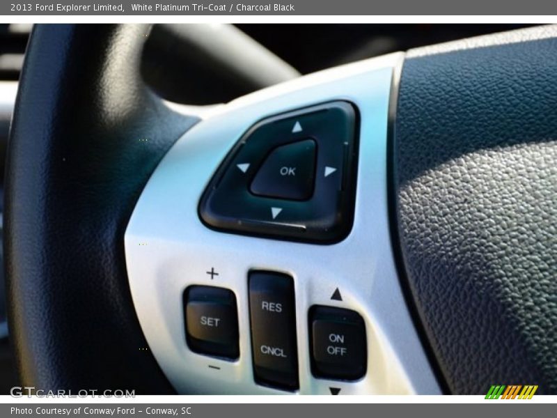 White Platinum Tri-Coat / Charcoal Black 2013 Ford Explorer Limited