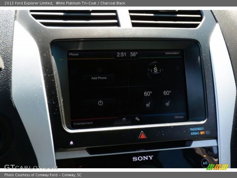 White Platinum Tri-Coat / Charcoal Black 2013 Ford Explorer Limited