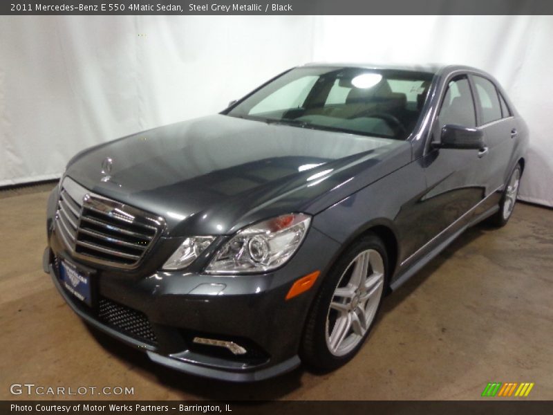 Steel Grey Metallic / Black 2011 Mercedes-Benz E 550 4Matic Sedan