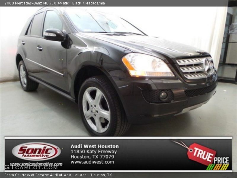 Black / Macadamia 2008 Mercedes-Benz ML 350 4Matic