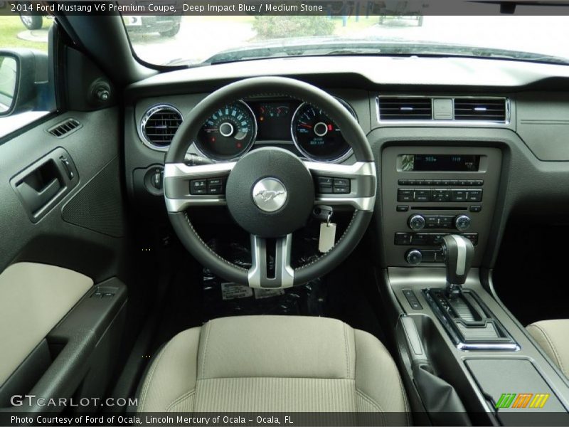 Deep Impact Blue / Medium Stone 2014 Ford Mustang V6 Premium Coupe