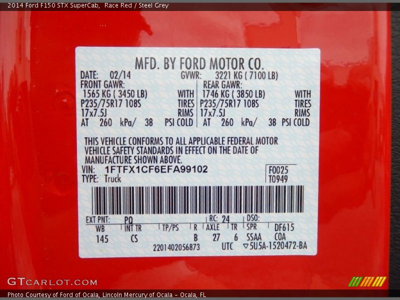 Race Red / Steel Grey 2014 Ford F150 STX SuperCab