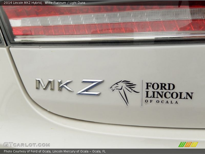 White Platinum / Light Dune 2014 Lincoln MKZ Hybrid