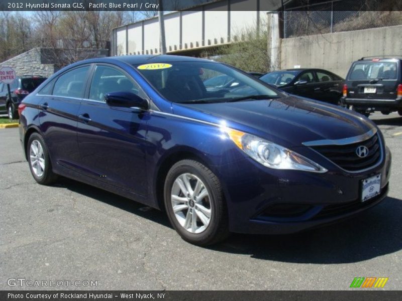 Pacific Blue Pearl / Gray 2012 Hyundai Sonata GLS
