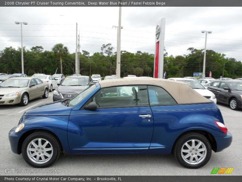 Deep Water Blue Pearl / Pastel Pebble Beige 2008 Chrysler PT Cruiser Touring Convertible