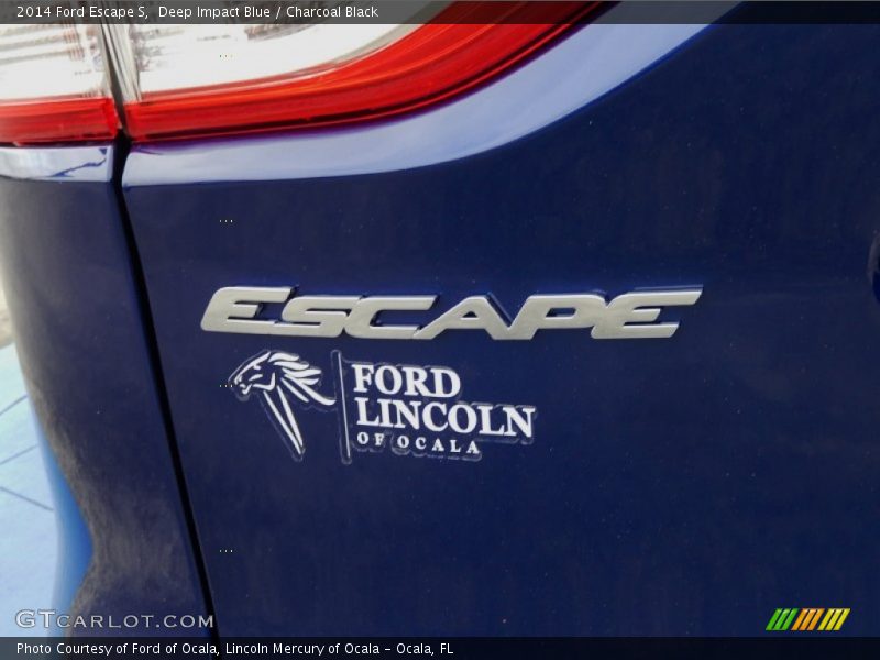 Deep Impact Blue / Charcoal Black 2014 Ford Escape S