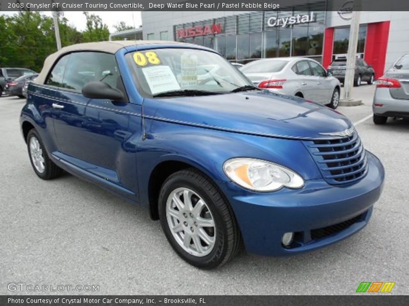 Deep Water Blue Pearl / Pastel Pebble Beige 2008 Chrysler PT Cruiser Touring Convertible