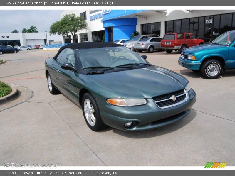 Polo Green Pearl / Beige 1996 Chrysler Sebring JXi Convertible