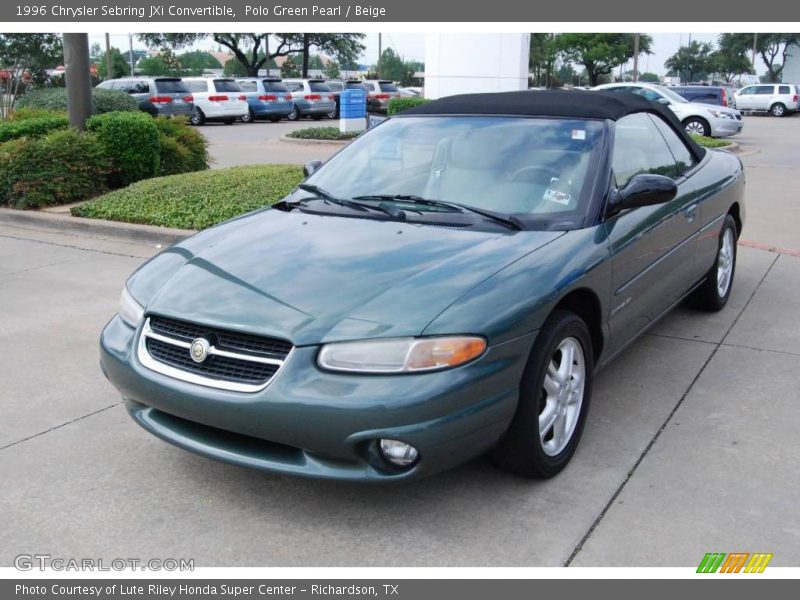Polo Green Pearl / Beige 1996 Chrysler Sebring JXi Convertible