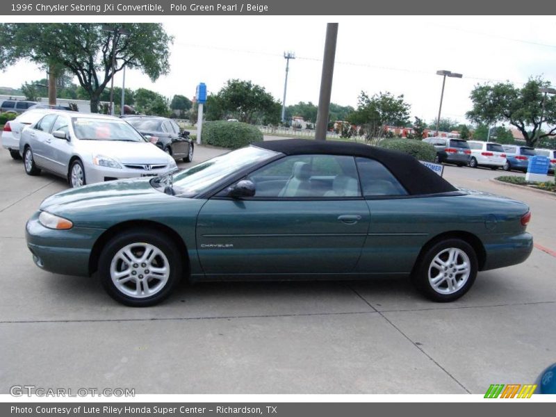 Polo Green Pearl / Beige 1996 Chrysler Sebring JXi Convertible