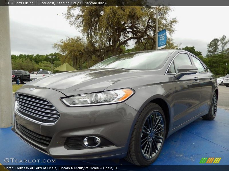 Sterling Gray / Charcoal Black 2014 Ford Fusion SE EcoBoost
