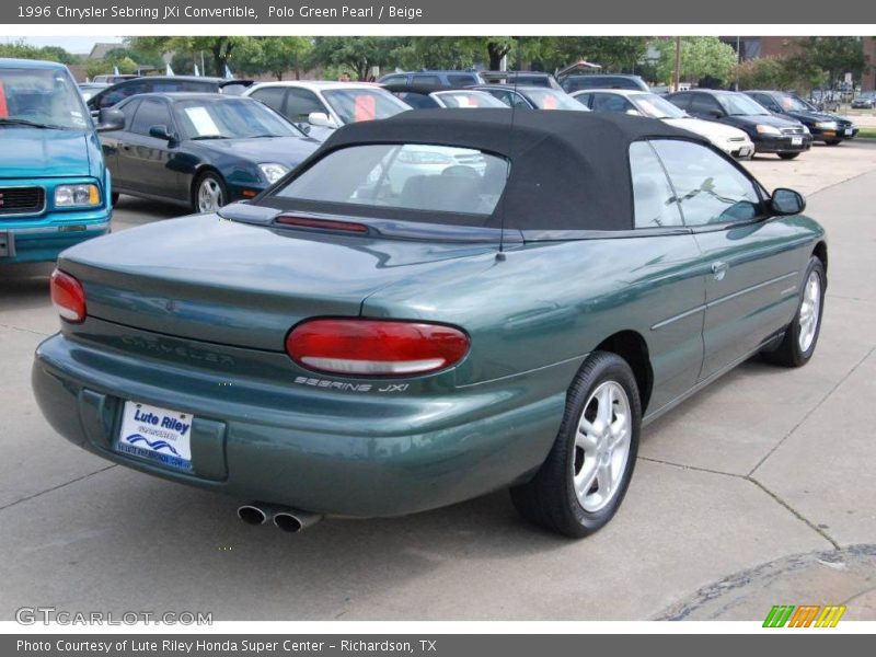 Polo Green Pearl / Beige 1996 Chrysler Sebring JXi Convertible