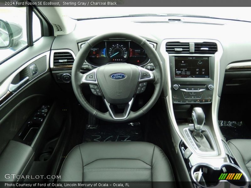 Sterling Gray / Charcoal Black 2014 Ford Fusion SE EcoBoost