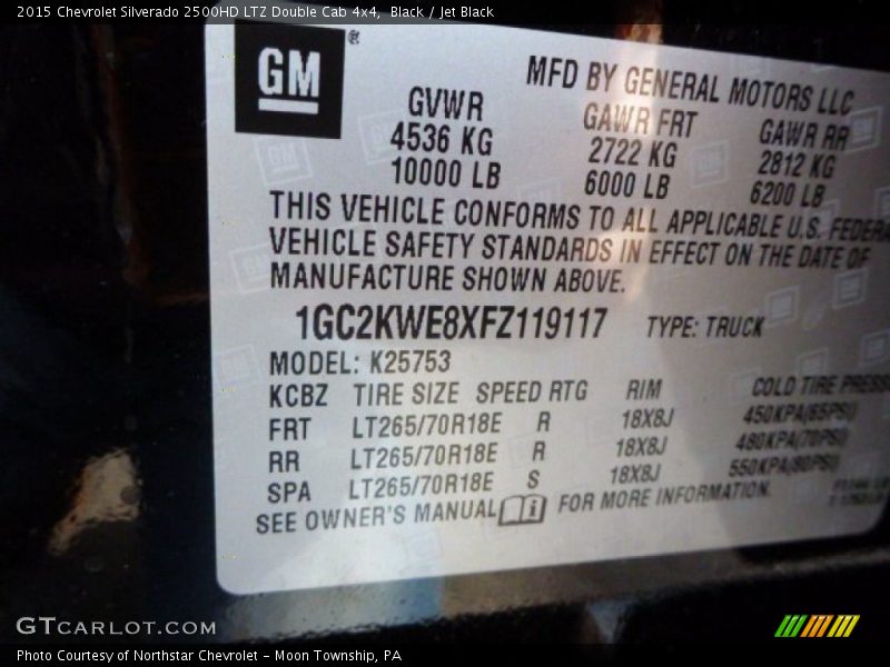 Black / Jet Black 2015 Chevrolet Silverado 2500HD LTZ Double Cab 4x4