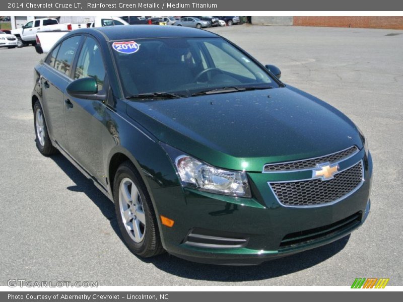 Rainforest Green Metallic / Medium Titanium 2014 Chevrolet Cruze LT