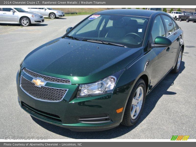 Rainforest Green Metallic / Medium Titanium 2014 Chevrolet Cruze LT