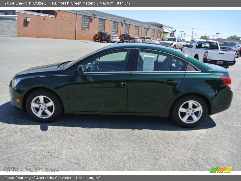 Rainforest Green Metallic / Medium Titanium 2014 Chevrolet Cruze LT