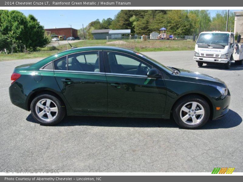 Rainforest Green Metallic / Medium Titanium 2014 Chevrolet Cruze LT