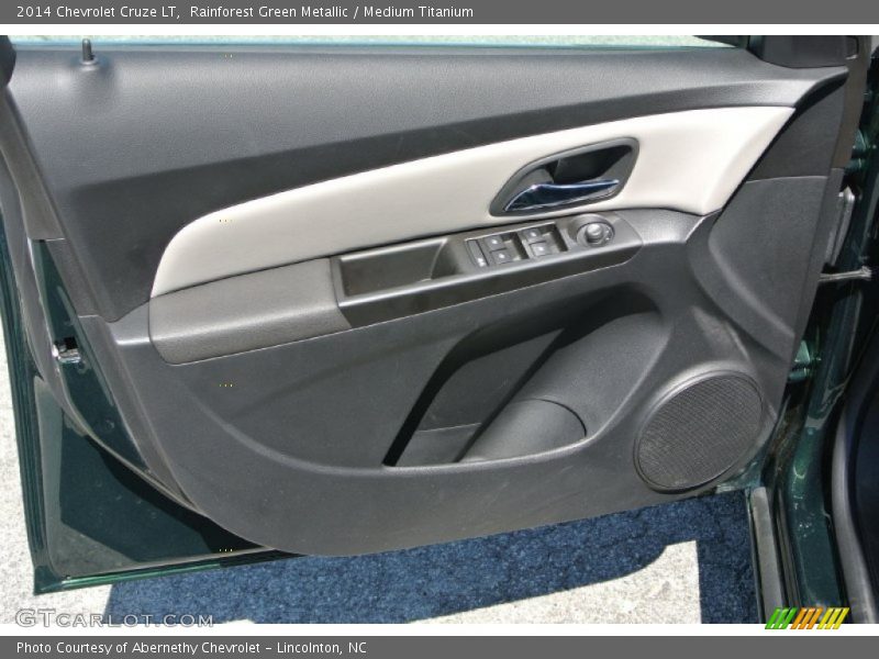 Rainforest Green Metallic / Medium Titanium 2014 Chevrolet Cruze LT