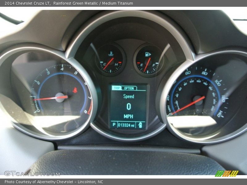 Rainforest Green Metallic / Medium Titanium 2014 Chevrolet Cruze LT