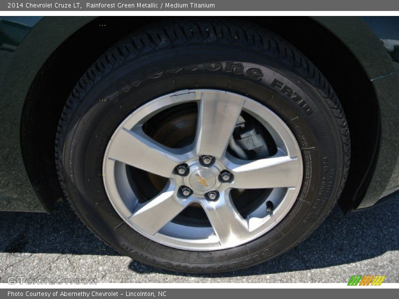 Rainforest Green Metallic / Medium Titanium 2014 Chevrolet Cruze LT