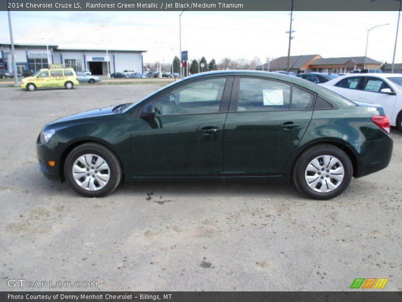 Rainforest Green Metallic / Jet Black/Medium Titanium 2014 Chevrolet Cruze LS