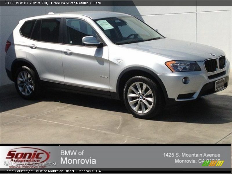 Titanium Silver Metallic / Black 2013 BMW X3 xDrive 28i