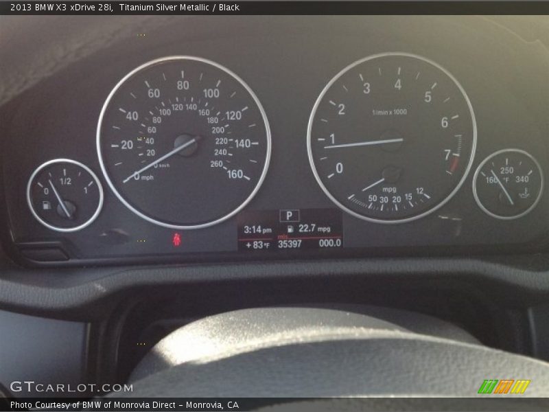 Titanium Silver Metallic / Black 2013 BMW X3 xDrive 28i