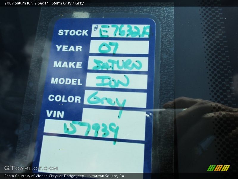 Storm Gray / Gray 2007 Saturn ION 2 Sedan