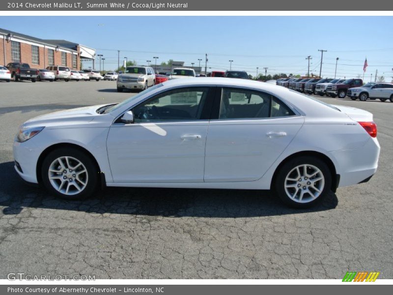 Summit White / Cocoa/Light Neutral 2014 Chevrolet Malibu LT