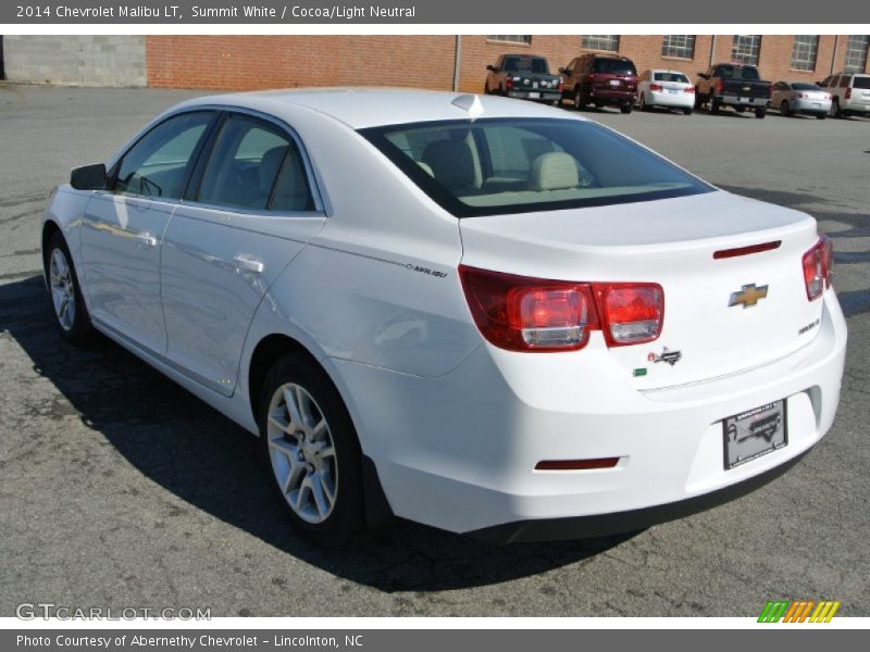 Summit White / Cocoa/Light Neutral 2014 Chevrolet Malibu LT