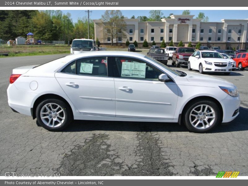 Summit White / Cocoa/Light Neutral 2014 Chevrolet Malibu LT