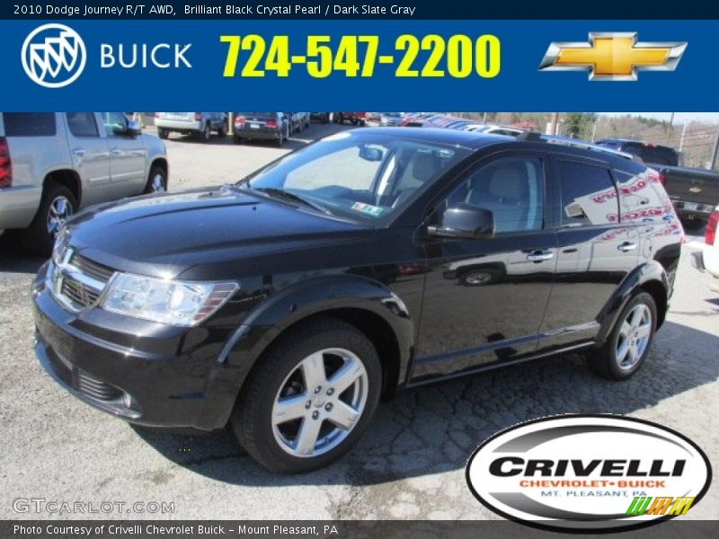 Brilliant Black Crystal Pearl / Dark Slate Gray 2010 Dodge Journey R/T AWD