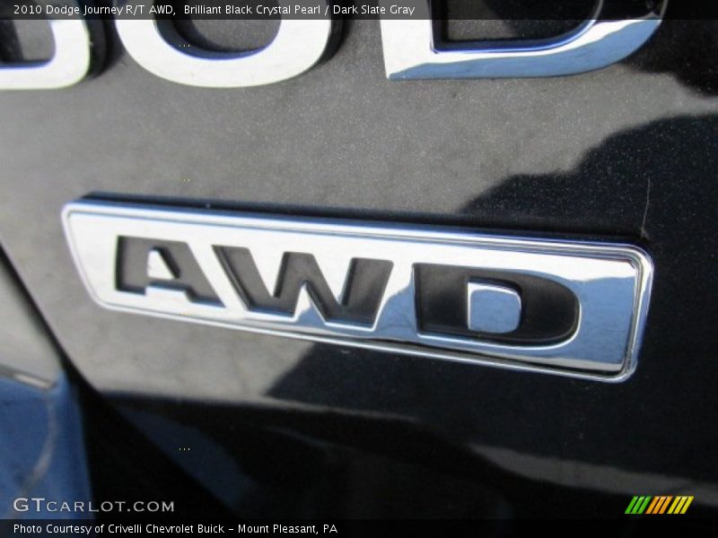 Brilliant Black Crystal Pearl / Dark Slate Gray 2010 Dodge Journey R/T AWD