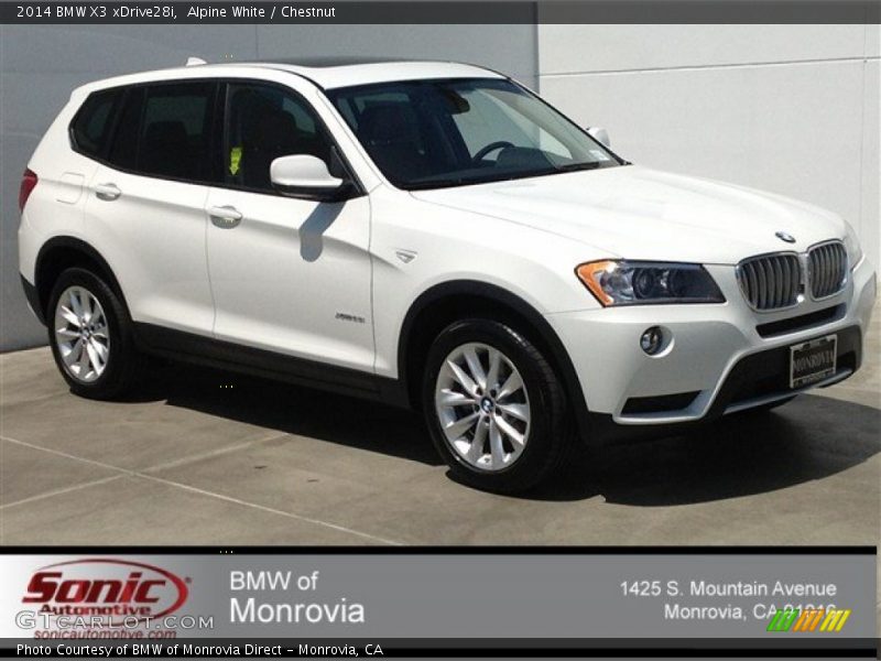 Alpine White / Chestnut 2014 BMW X3 xDrive28i