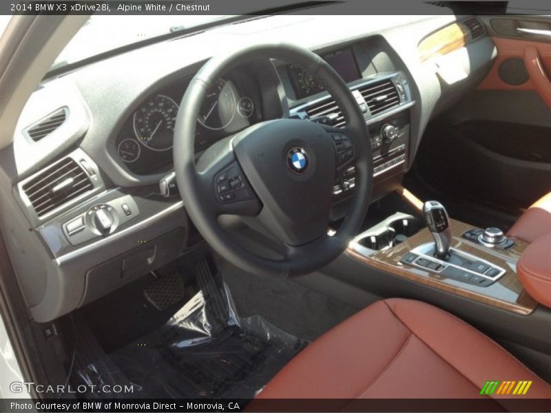 Alpine White / Chestnut 2014 BMW X3 xDrive28i